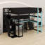 Lit mezzanine en bois multifonctionnel avec configuration de jeu, marches de rangement, bureau et panneau perforé d'organisation-109780188
