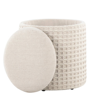 Coffre de rangement en laine de 45 cm (18 po) avec texture tissée 3D, couvercle amovible, usage intérieur, capacité maximale de 113 kg (250 lb), aucun assemblage requis