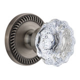 Grandeur Newport Rosette Passage with Fontainebleau Crystal Door Knob