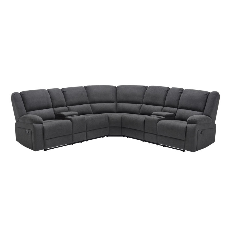 Rozay 5 Seater Reclining Sofa, Dark Gray