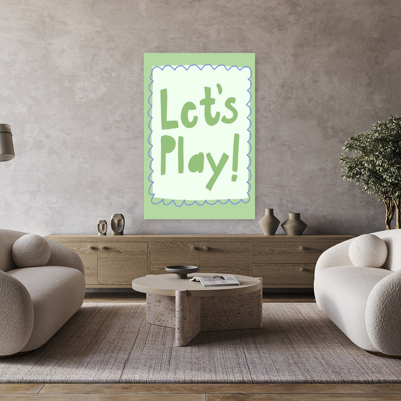 «Game Time Invitation», art mural abstrait moderne ludique, H 48 po x l 32 po