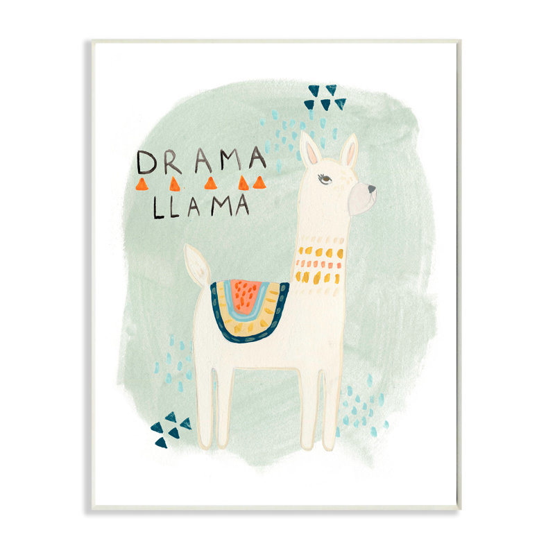Art texturé estampe numérique encadré llama, H 15 po x l 10 po x P 0,5 po, Plaque