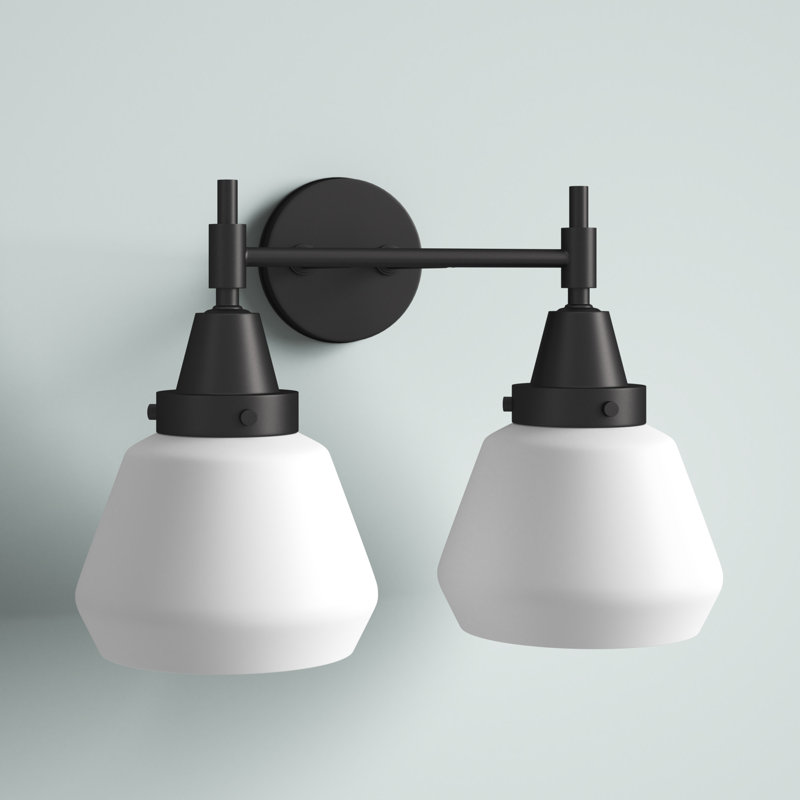 Gayle 2 - Light Dimmable Vanity Light, Matte Black, Matte White, 60 Watt Vintage Incandescent Bulb
