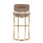 Tabouret de bar à hauteur fixe en métal doré et tissu brun - ensemble de 2-1966084406-1966084400