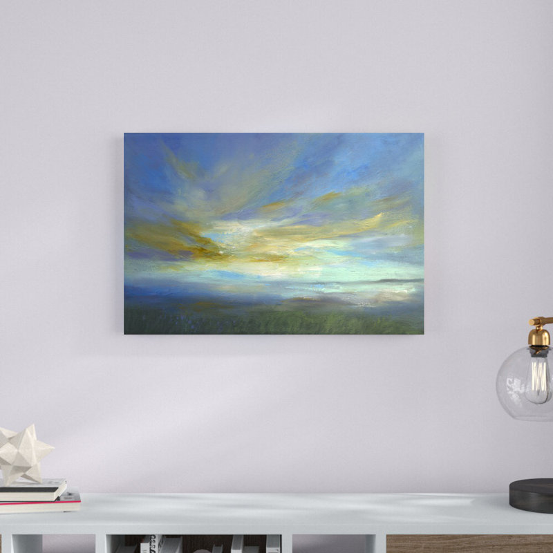«Kiss of Light II» par Sheila Finch - peinture sur toile tendue, H 20 po x l 30 po