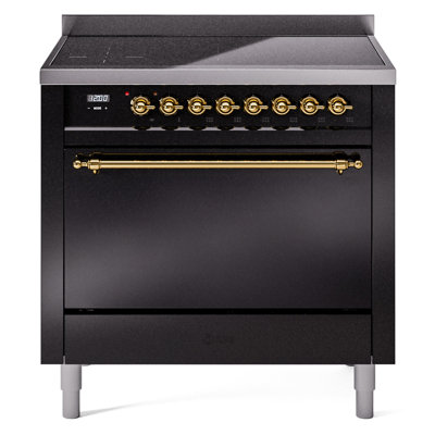 Cuisinière à induction 36 pouces avec 6 éléments à induction ILVE Nostalgie II Series (porte en verre)