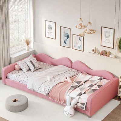 Upholstered Elegant Daybed With Cloud-shaped Backrest And Two Armrests by Lark Manor
