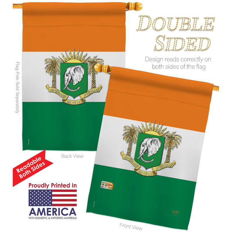 Double Sided 40'' H x 28'' W Polyester Flag Set