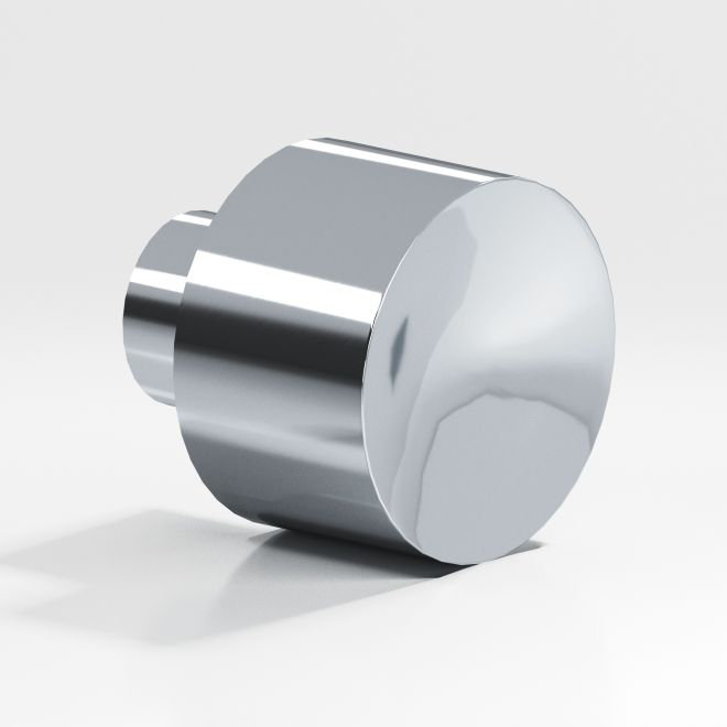 1" Diameter Round Knob, Polished Chrome, 1"