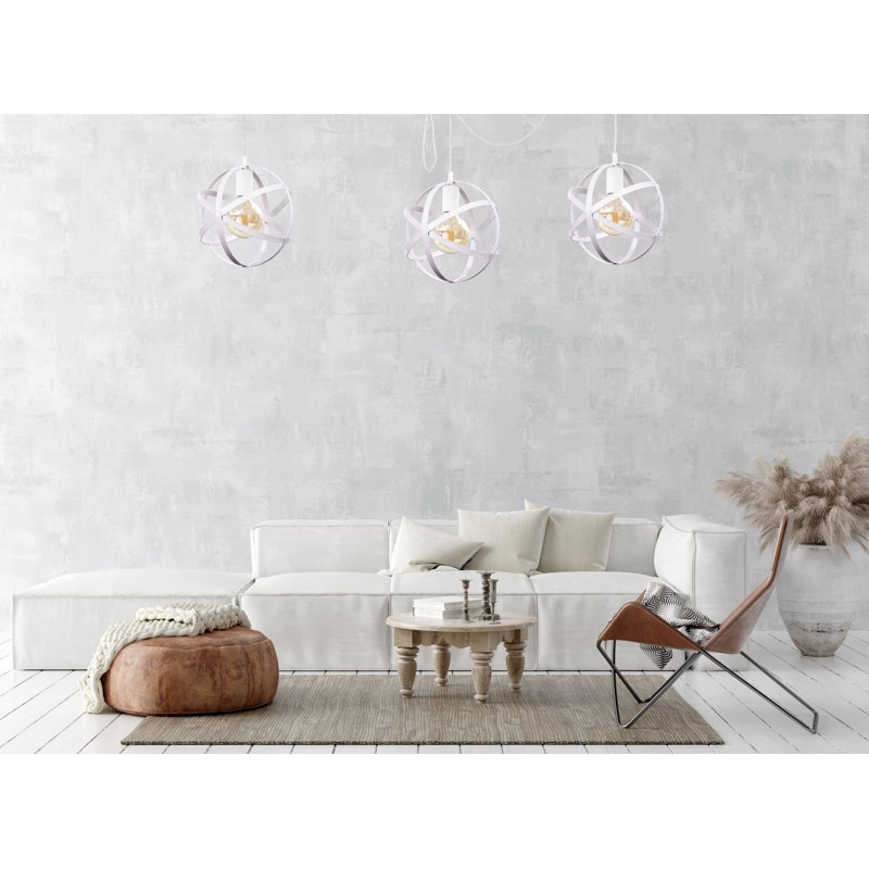 Bobbi-Rose 3 - Light Globe Pendant, White, White