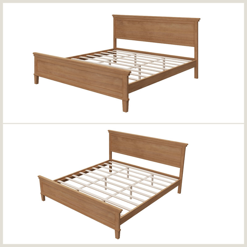 Bed Frame Platform with Headboard, King, Seadrift