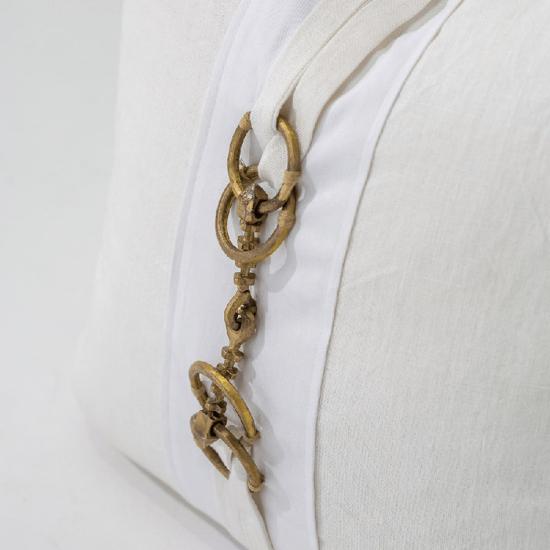 Coussin de détente en métal 55 x 55 cm, White/Gold