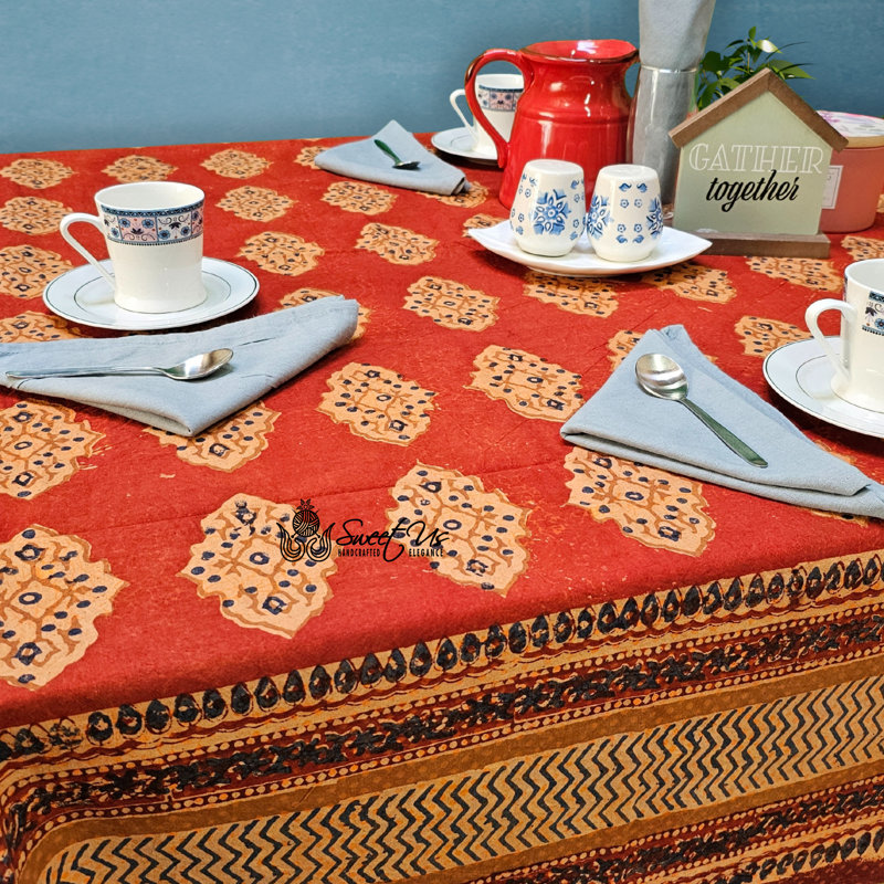 Nappe en coton à motif géométrique, 60 po x 60 po