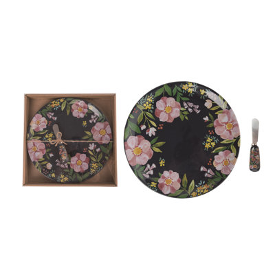 Transpac Floral Boutique Platter