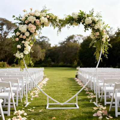 220cm W x 220cm H Iron Garden Arches in White