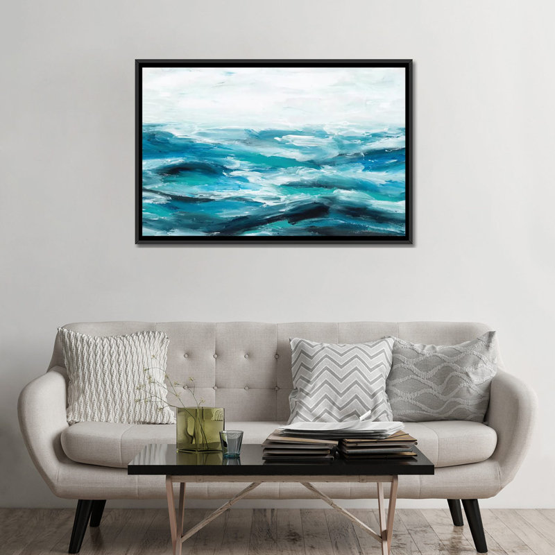 «Oceanic I», impression sur toile, H 18 po x l 26 po x P 1,5 po, Toile avec cadre noir