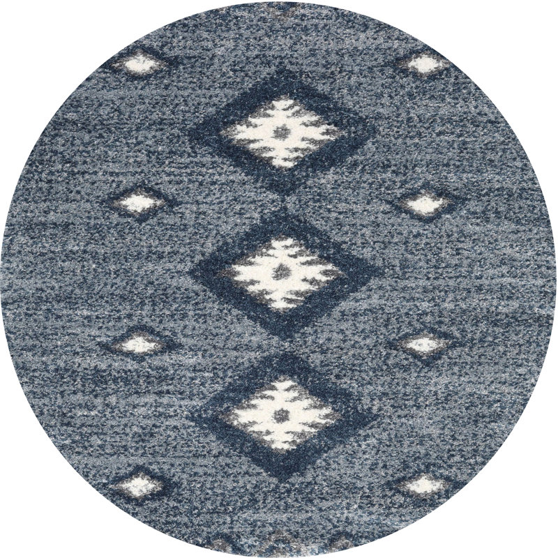 Geometric Indoor Rug, Round 7'