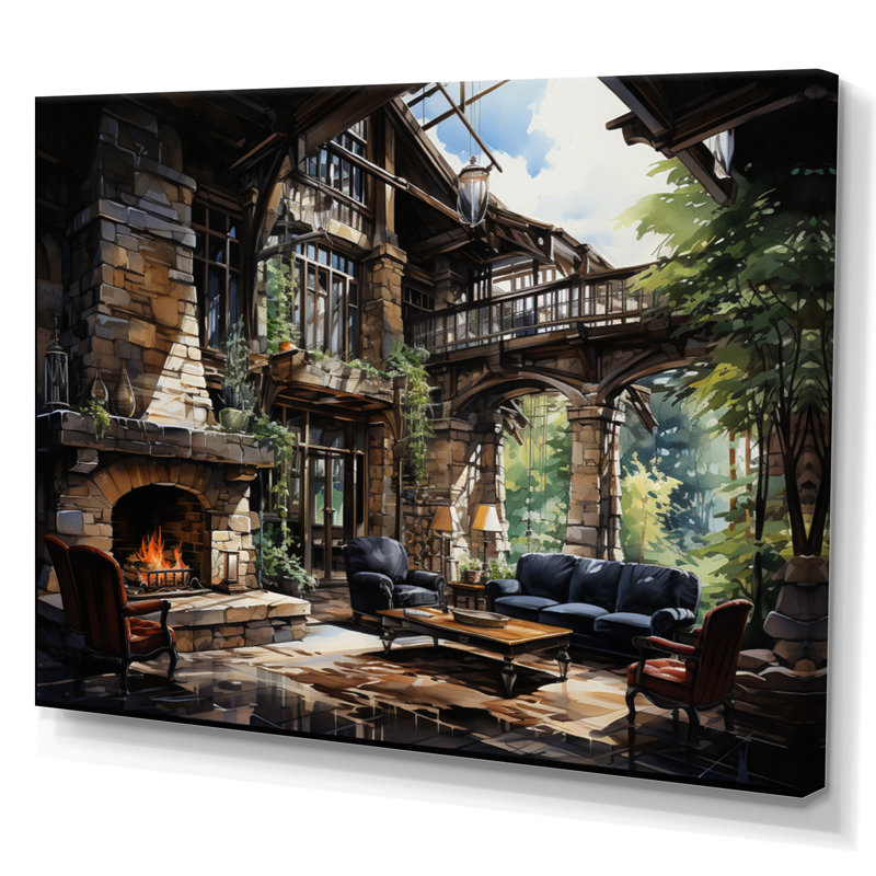 Hotels Lodges Serenity Retreat IV - Architecture Wall Art Prints, Toile tendue, H 24 po x l 32 po x P 1 po