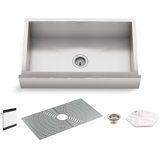 Ludington 34 in. L Stainless Steel Farmhouse Single Basin Kitchen Sink