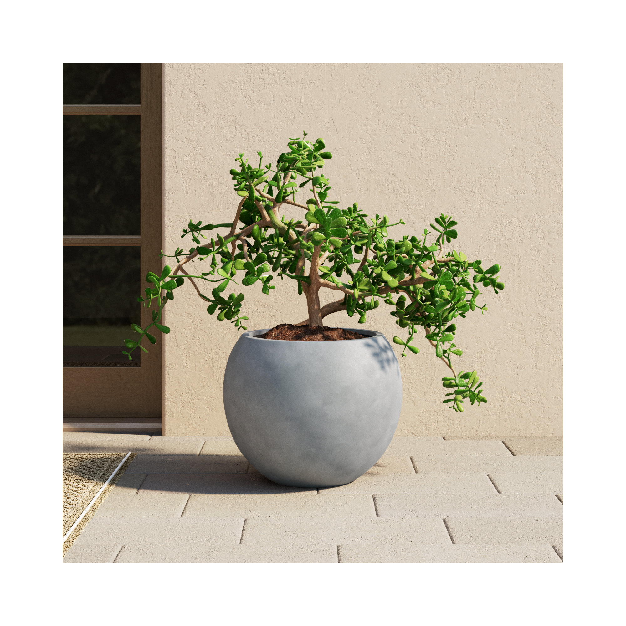 Dorlis Fiberstone Pot Planter, Gray, 17" H x 21" W x 21" D