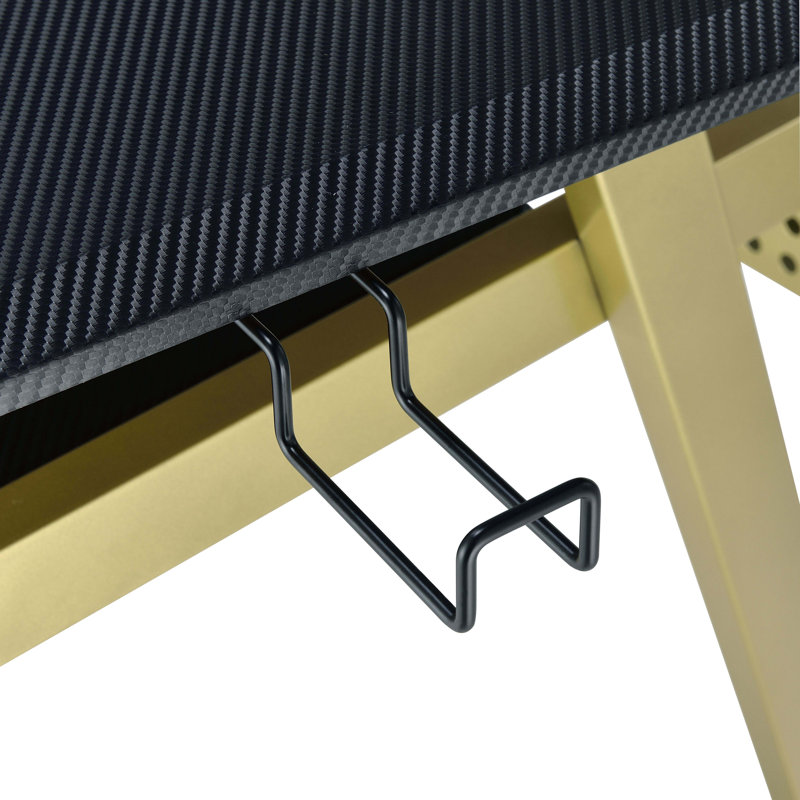 Acke Rectangular Music Desk, Black/Muted Gold