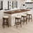 Upholstered Swivel Solid Wood Frame Bar Stool-2003177736-2003177738