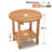 Harada 18 Inch Round Outdoor Side Table Adirondack Plastic/Resin Patio Side Table Weather Resistant End Table with Storage Shelf-65078025