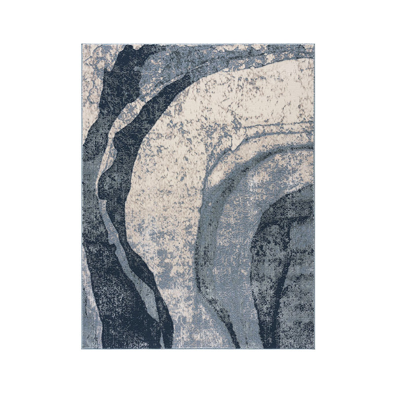 Tapis bleu abstrait Abstract Wave, Rectangle 5 pi 3 po x 6 pi 11 po
