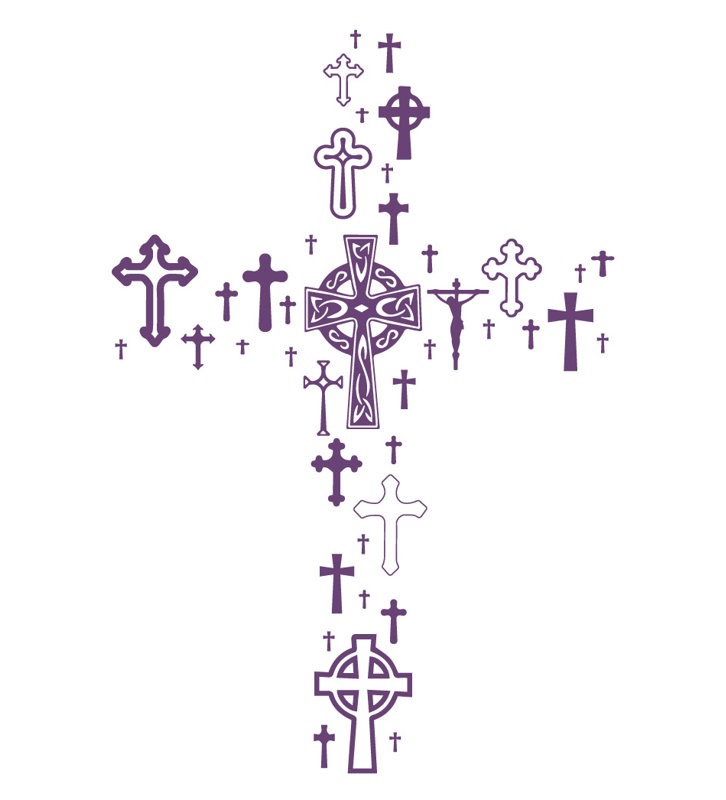 Décalcomanie murale cross collection, Violet, H 24 po x l 16 po x P 0,01 po