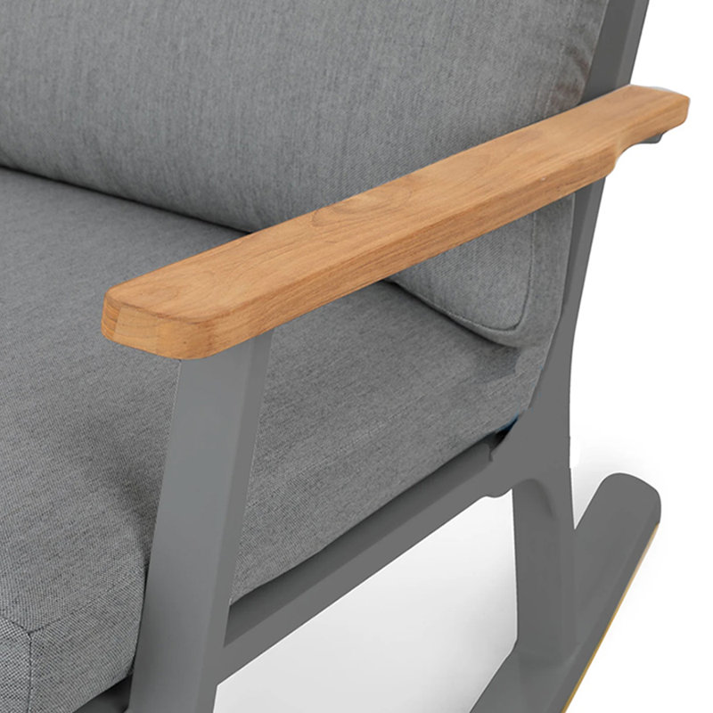 Chaise berçante durable et décontractée en aluminium, Gris