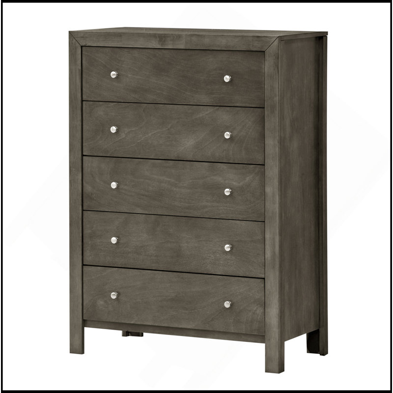 Élégant coffre de rangement transitionnel gris, Gris