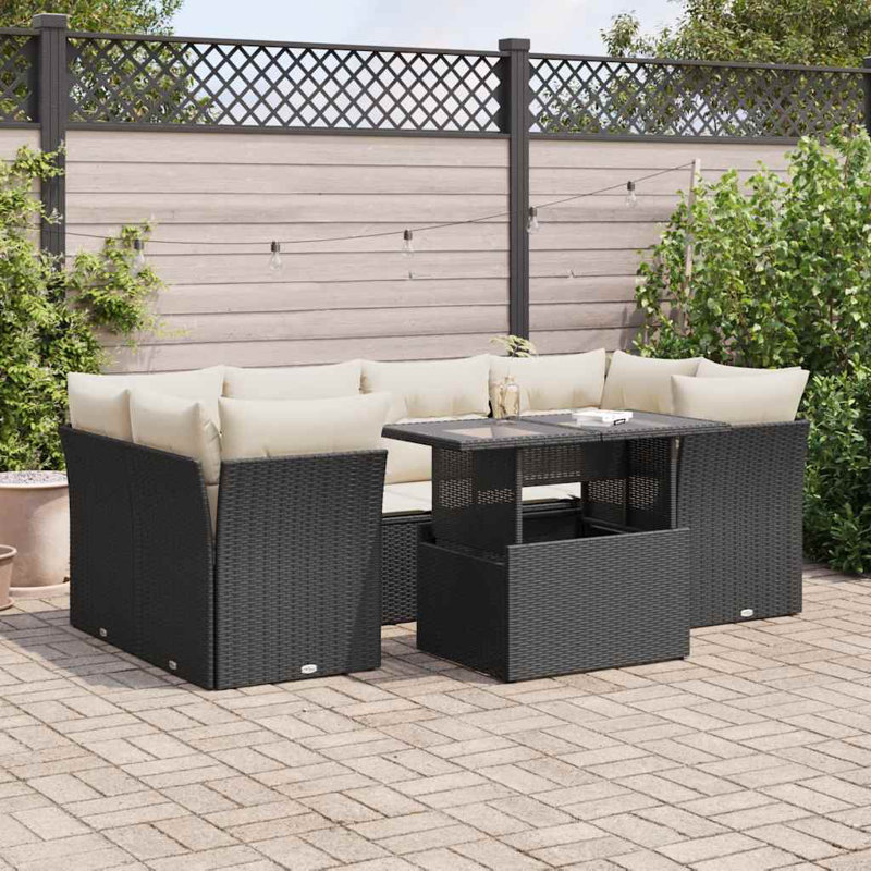 Vidaxl Garden Sofa Set Black