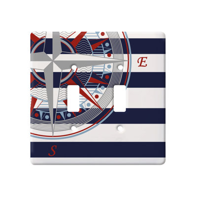 Compass Rose Double Toggle Switchplate