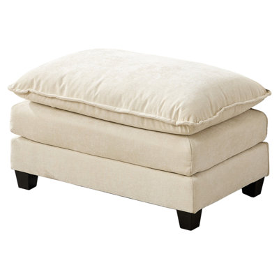 Geneveve Chenille Upholstered Ottoman by Latitude Run