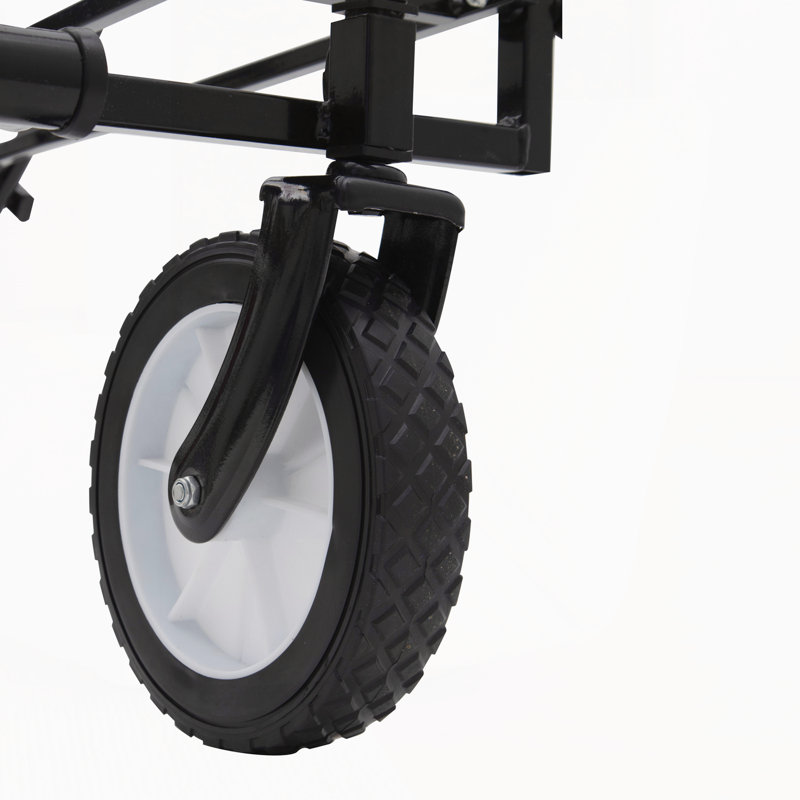 Chariot pliable pliable avec roulettes tout-terrain, Noir