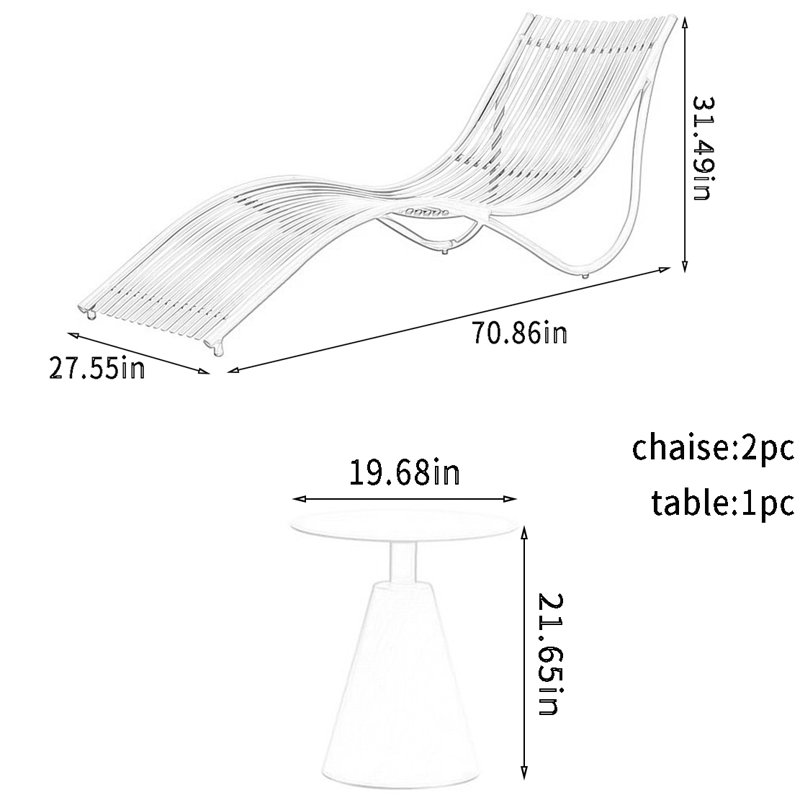 Fauteuil inclinable d'extérieur en alliage d'aluminium