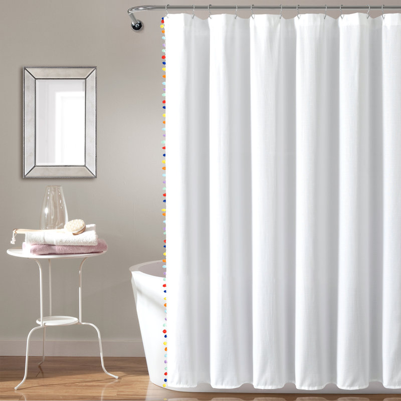 Rideau de douche simple Pom Pom, Multi
