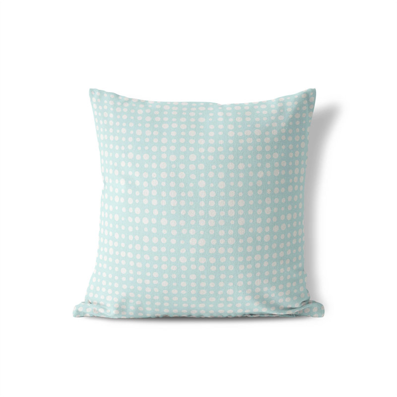 Coussin décoratif à pois assortis, Bleu clair / bleu, H 20 po x l 20 po