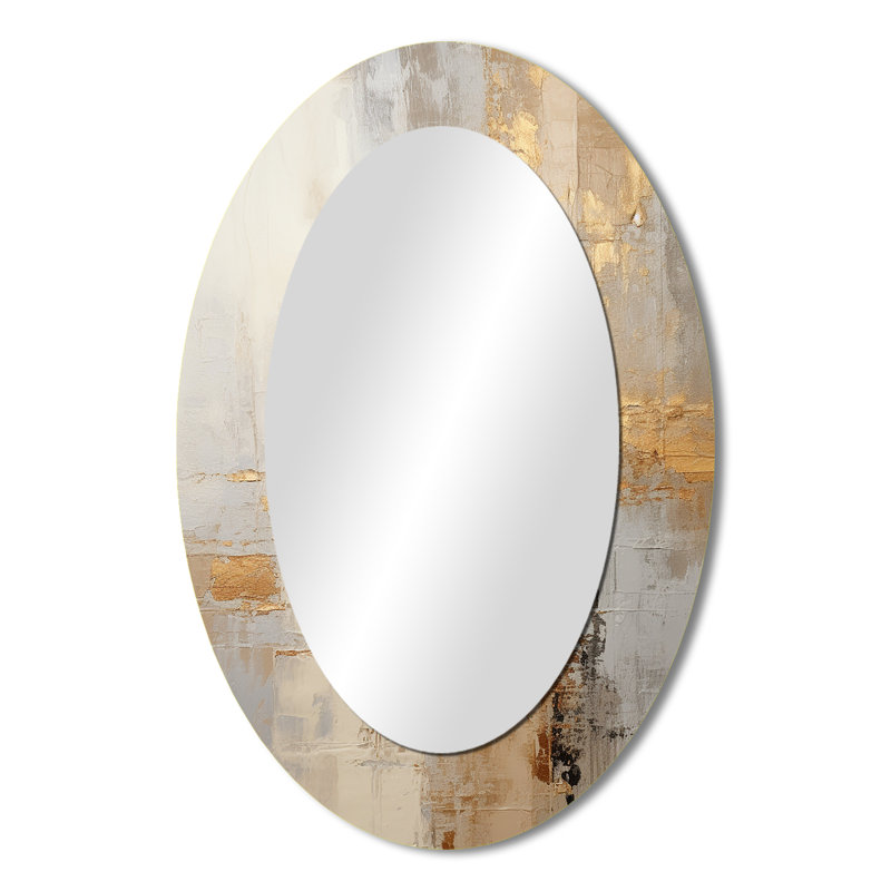 Taumsauk - Miroir mural ovale beige, H 36 po x l 24 po