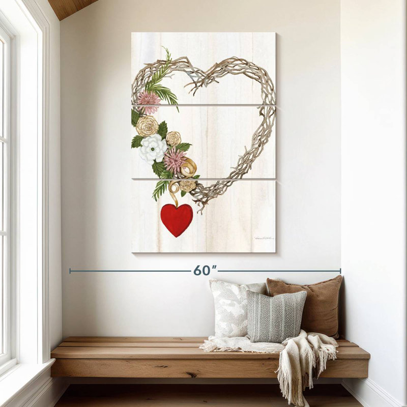 Couronne rustique Hardie Valentine, H 50 po x l 32 po