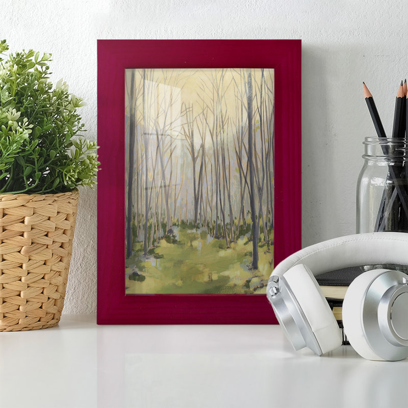 Delicate Forest II - reproduction de cadre photo simple, Rouge, H 6 po x l 4 po x P 1 po