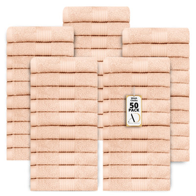 100% Cotton 600 GSM Washcloths 12 X 12 Inch Soft Absorbent, Quick Drying