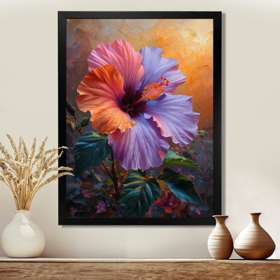 Pink Orange Tropical Sunset Hibiscus - Hibiscus Wall Decor