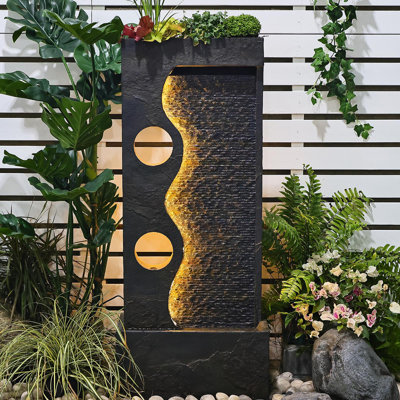 Hand Crafted Weather Resistant Floor Fountain with Light