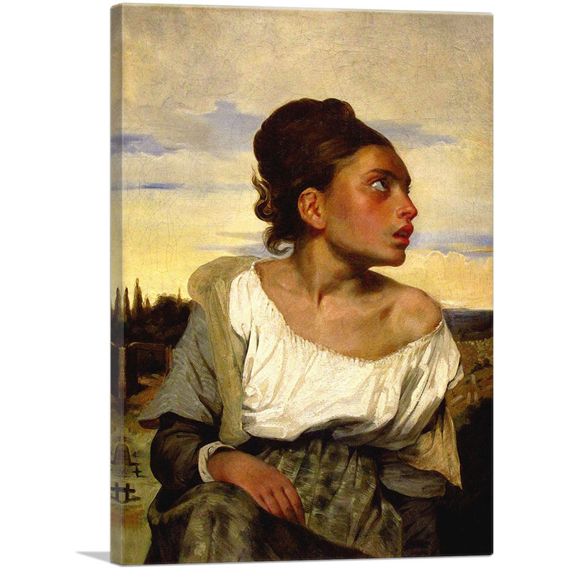 Orpheline au cimetière - reproduction, H 18 po x l 12 po x P 0,75 po