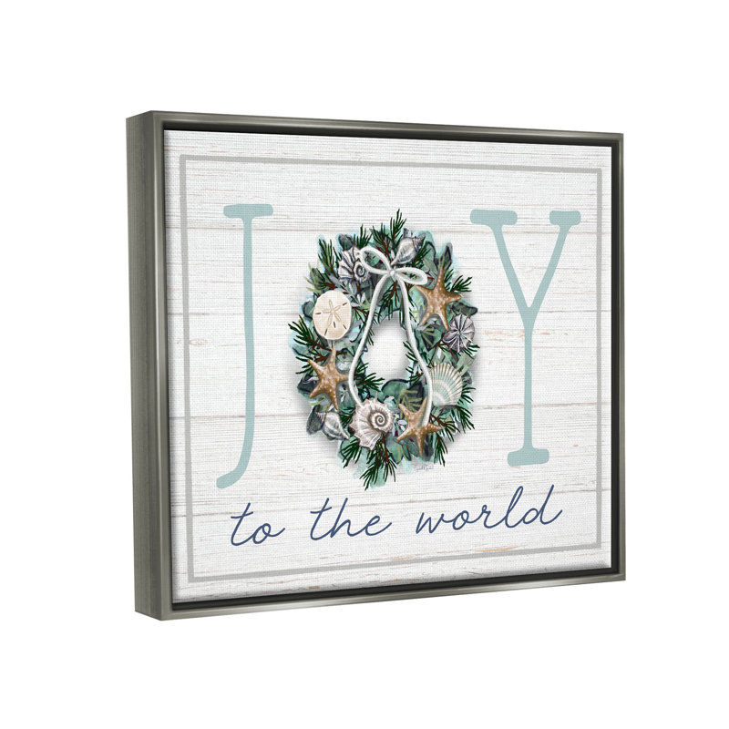 Couronne nautique «Joy to the World» par Elizabeth Tyndall - Impression sur bois, H 11 po x l 14 po x P 1,5 po