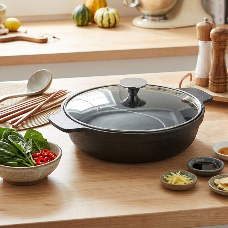 Living And Home Cast Iron Soup Pot