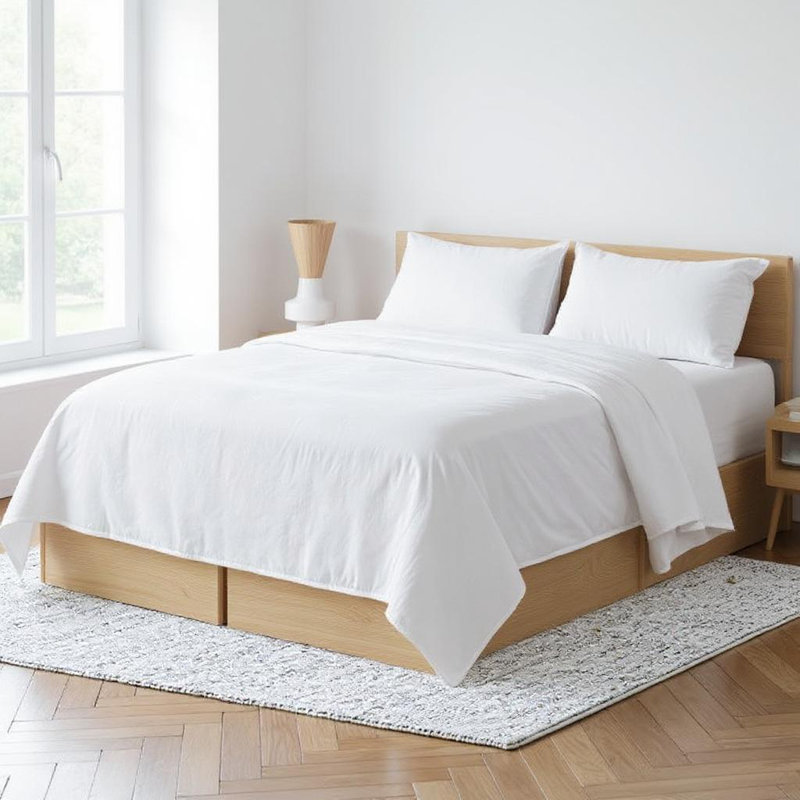 Drap simple en lin blanc