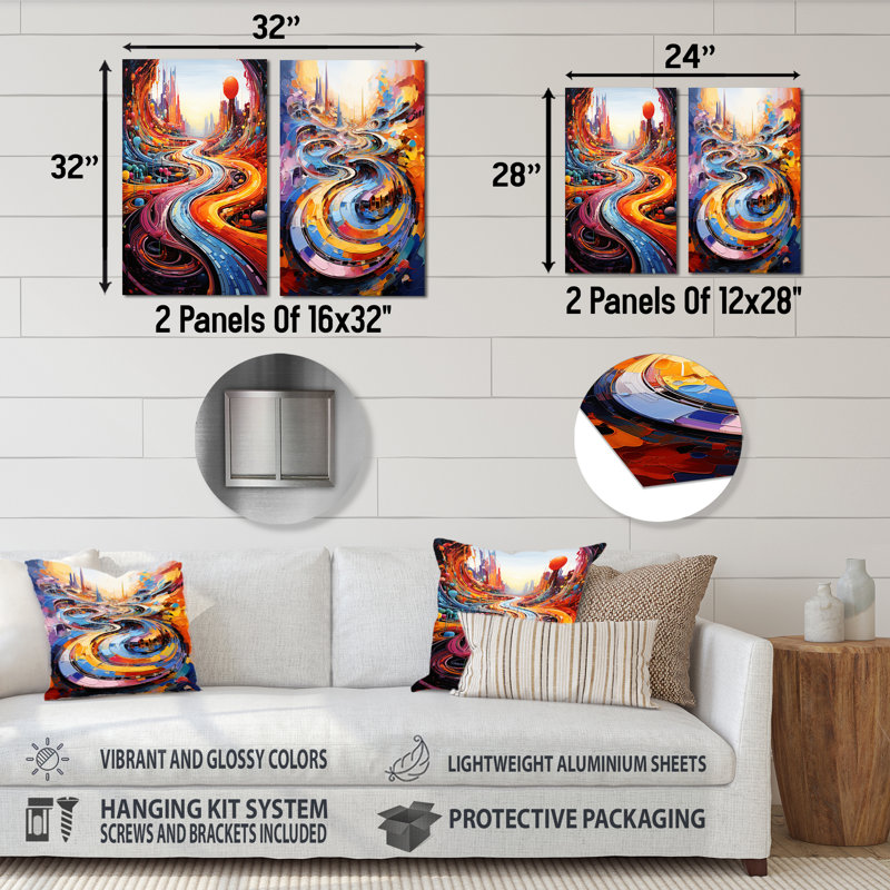 Ensemble de 2 reproductions d'art sur métal, H 28 po x l 24 po