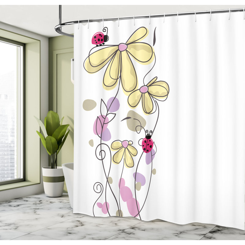 Ensemble de rideau de douche Kids, Jaune pastel, H 69 po x l 70 po